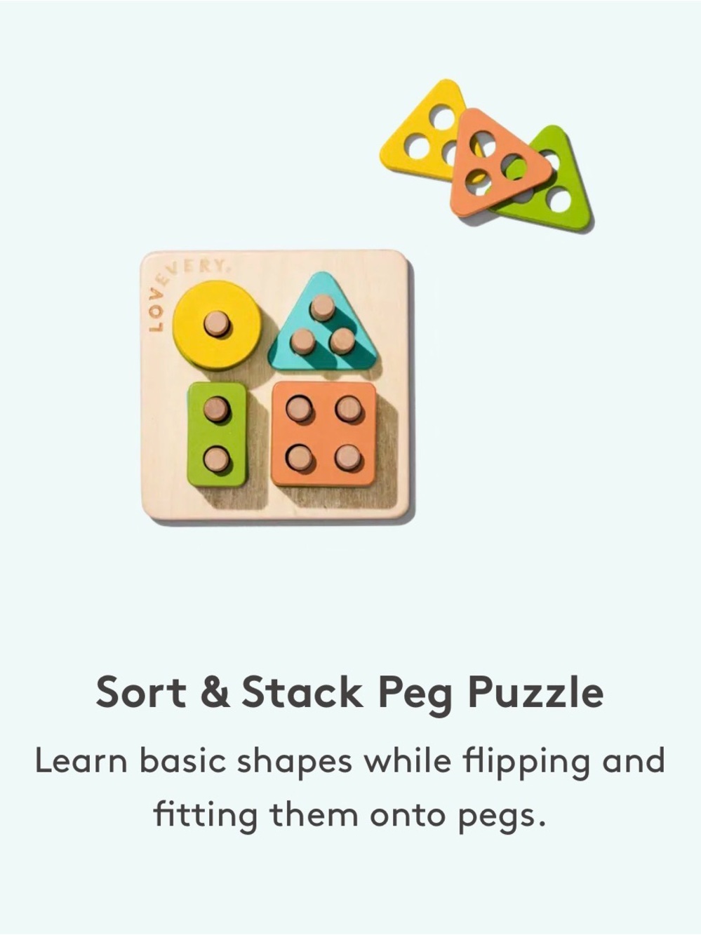 Lovevery Sort and stack peg puzzle | 28, 29, 30m